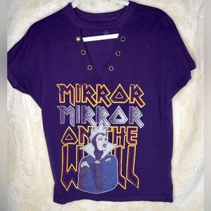 Disney Boutique Evil Queen Ladies Medium Purple Short Sleeve V-Neck Top